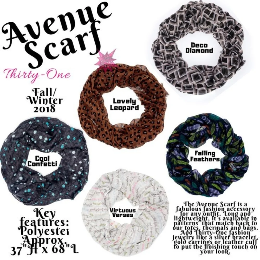 New Thirtyone Avenue Scarf In Deco Diamond (NOT Infinity Circle)